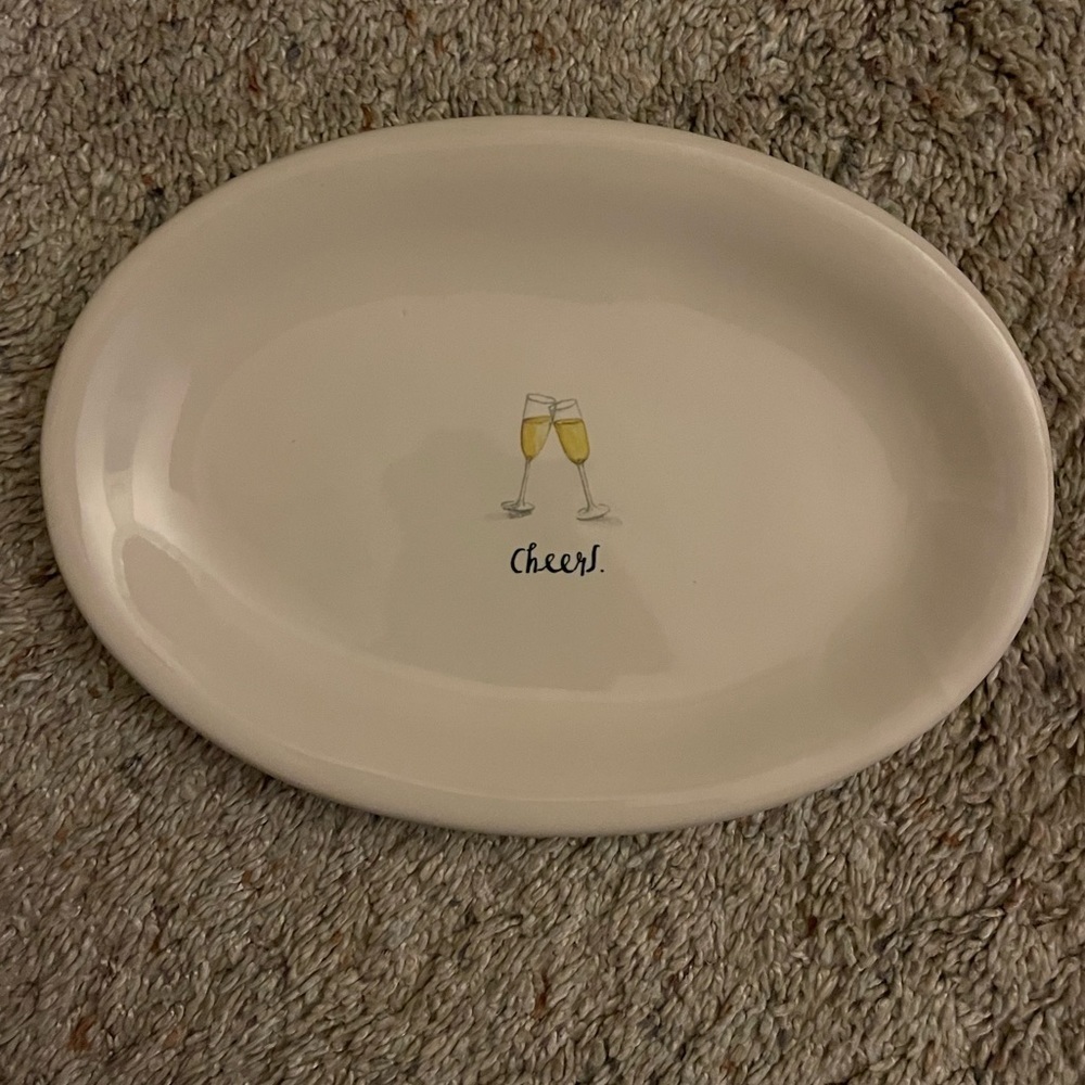 Rae Dunn Magenta forever wedding cheers tray glass dish love trinket